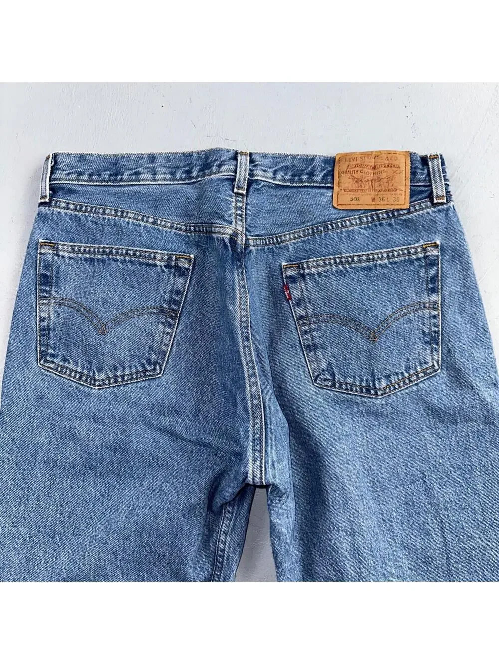 Levis 501 Vintage 90s USA XX Straight Leg Jeans Blue Med Wash 36x30 Act 34x29